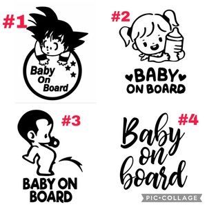 Baby on board car decal